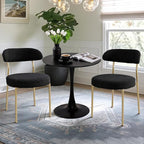 SoarFlash Kitchen Table and Chairs for 2, 24" Dining Table Set for 2 with Velvet Upholstered Chairs, 3 Piece Round Kitchen Table Set, Dining Room Table Set for Small Space, Apartment
