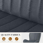 Dining Chairs Set of 6 Modern Fabric Dining Room Chairs Upholstered Dining Chairs with Thick Cushions Metal Legs Armless Back Chair for Kitchen and Living Room Charcoal Gray