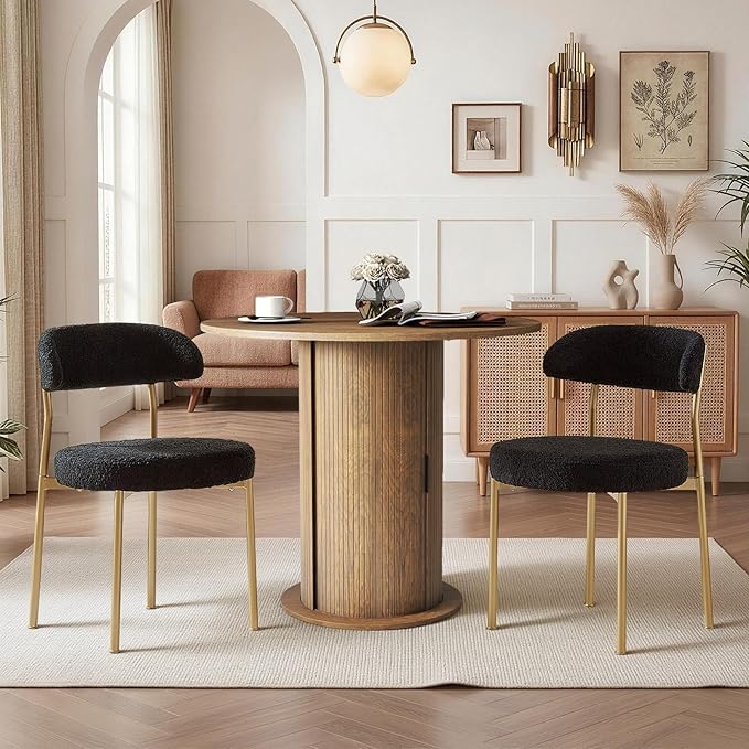 SoarFlash Kitchen Table and Chairs for 2, 31.5" Dining Table Set for 2 with Upholstered Chairs, 3 Piece Kitchen Table Set with Storage Shelf for Small Space, Apartment