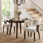 Mid Century Modern Dining Chairs, Farmhouse Velvet Upholstered Accent Chair Curved Backrest Kitchen Chairs Set of 2, with Hardwood Frame, Cream, Velvet-beige