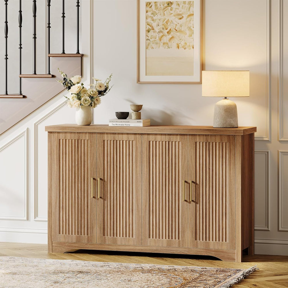 Memobarco Fluted Buffet Cabinet with Storage（55.59" W Accent Sideboard C...
