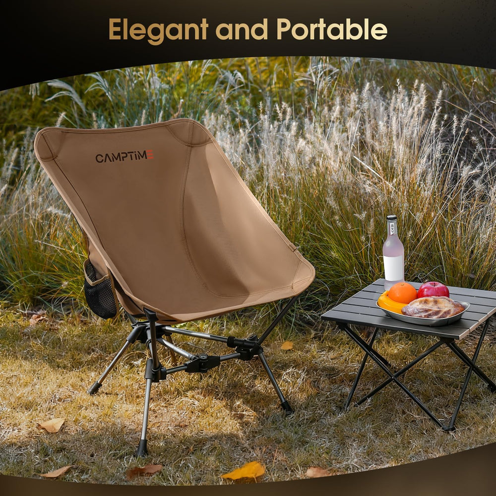 Camptime Portable Camping Chair, Lightweight Compact Backpacking Chair with S...