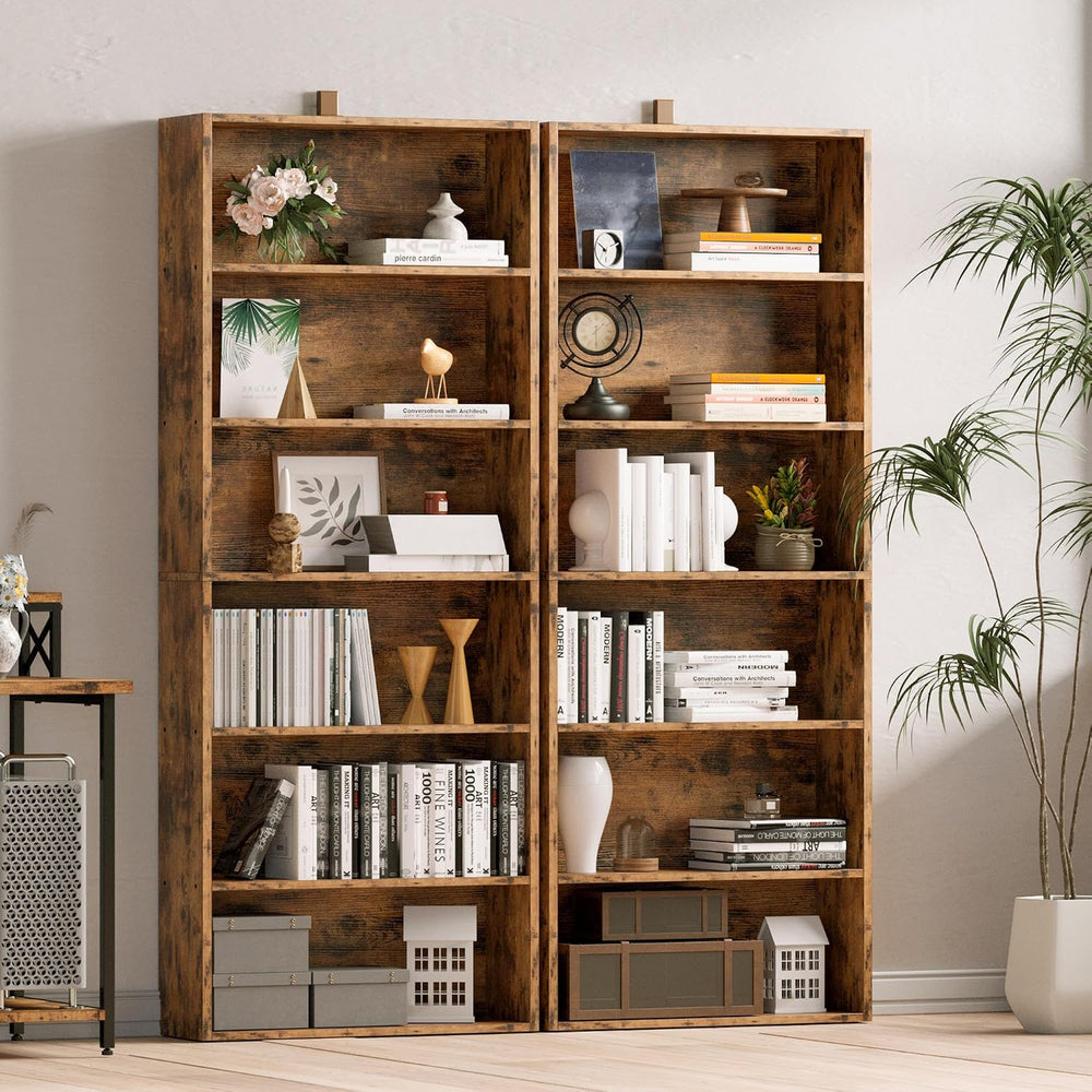 IRONCK Bookshelf and Bookcases 70" Tall, 6 Tiers Display Storage Shelves