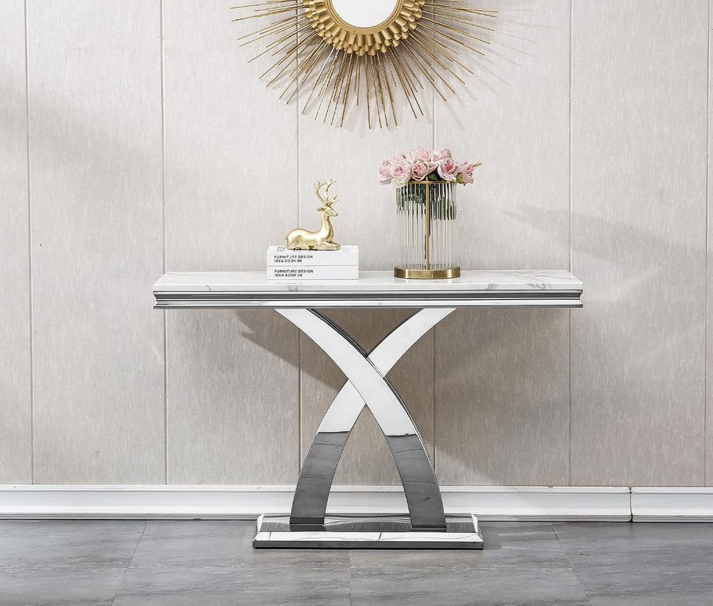HomVent 4 Pieces Faux Marble Living Room Table Set for Living Room | Faux Mar...