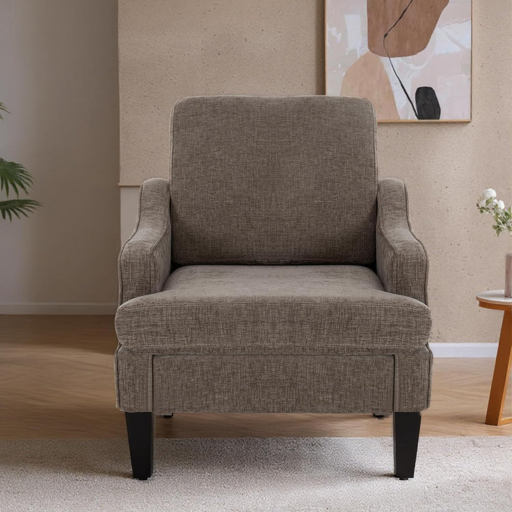 Accent Chair for Living Room,Mid-Century Arm Chair Chenille Fabric Living Roo...