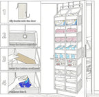 5-Tier Heavy Duty Over the Door Organizer with 10 Compartments - 600D Oxford Cloth Large Behind Door Storage for Closet, Nursery, Bedroom, Pantry, Diaper & Toy Organizer (black)