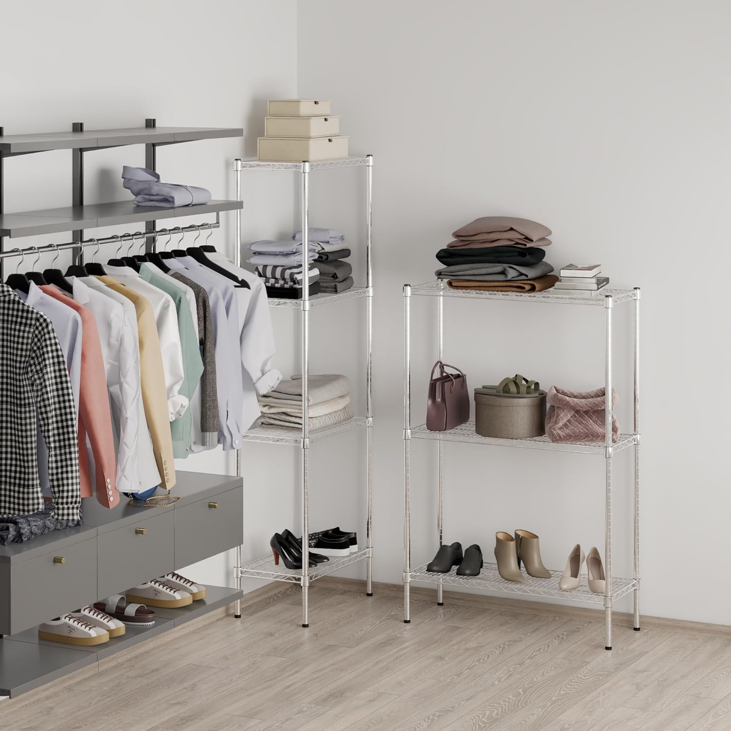14" Deep x 36" Wide x 54" Height Wire Shelving Kit | 3-Tier | NSF Commercial Storage Rack Unit