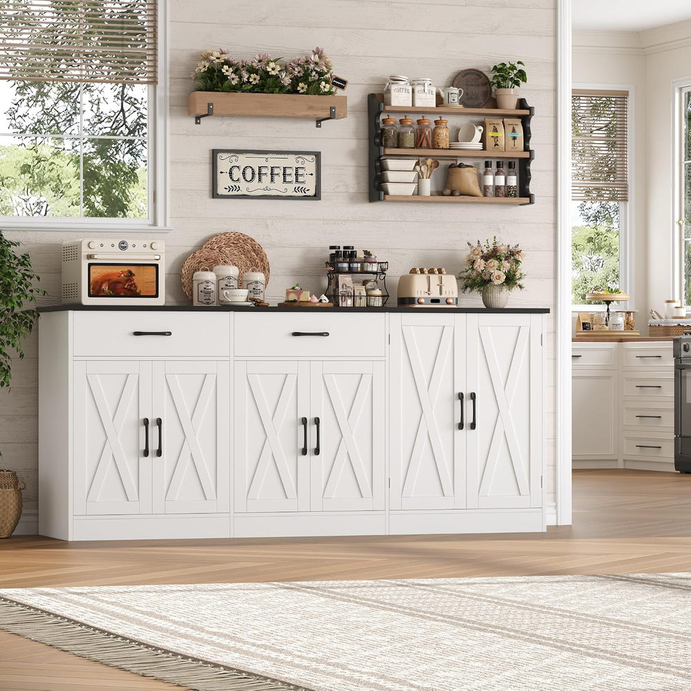 HOSTACK 71" W Kitchen Buffet Cabinet with Storage, Large Coffee Bar Cabinet
