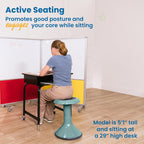 ECR4Kids ACE Active Core Engagement Wobble Stool, 18-Inch Seat Height, Flexible Seating, Seafoam | Durable plastic, GREENGUARD Gold Certified, 13 years +, 220 lb capacity, fully assembled, flexible seating for classroom use