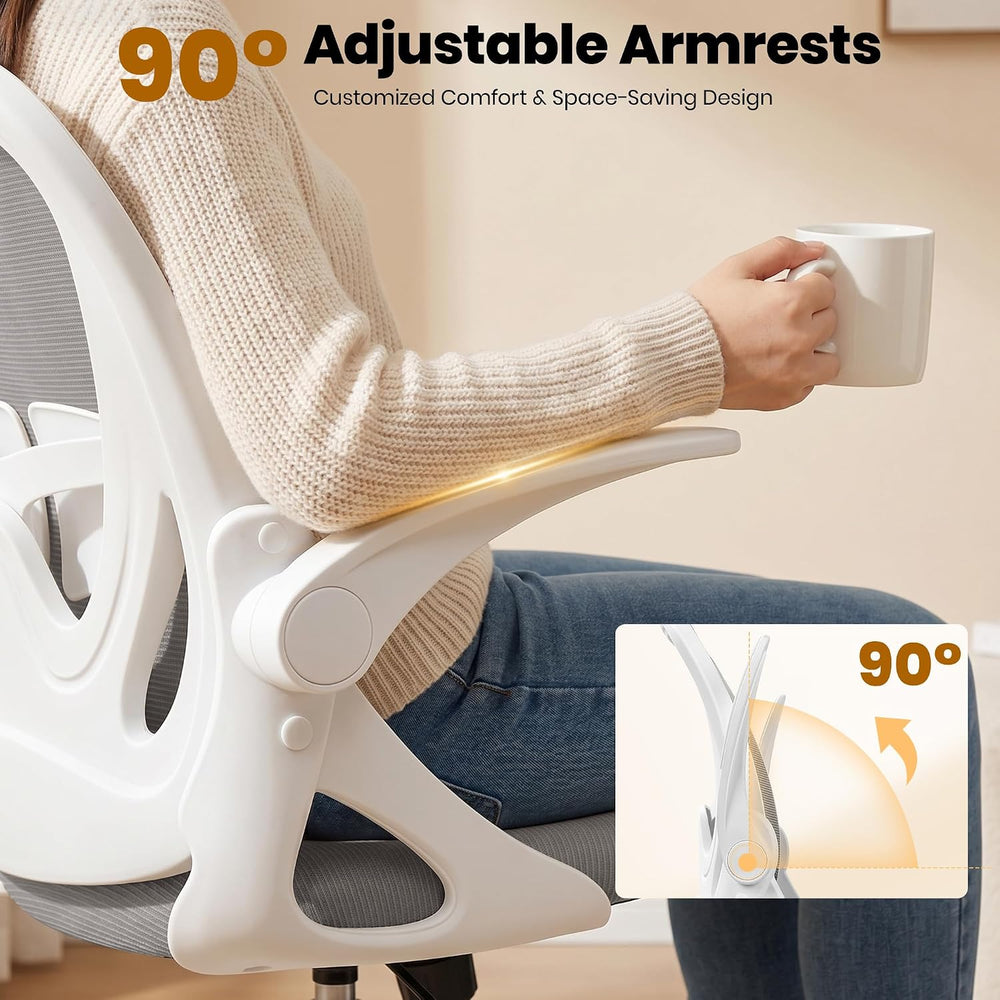 Ergonomic Drafting Chair with Flip-Up Armrests & Adjustable Footrest – Ta...
