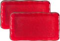 LEHAHA Christmas Melamine Platters for Serving Food, Colored Serving Trays, 17.5 x 10 Rectangular Turkey Serving Tray, Set of 2, Perfect for Outdoor, Christmas Parties, Restaurant, Dishwasher Safe