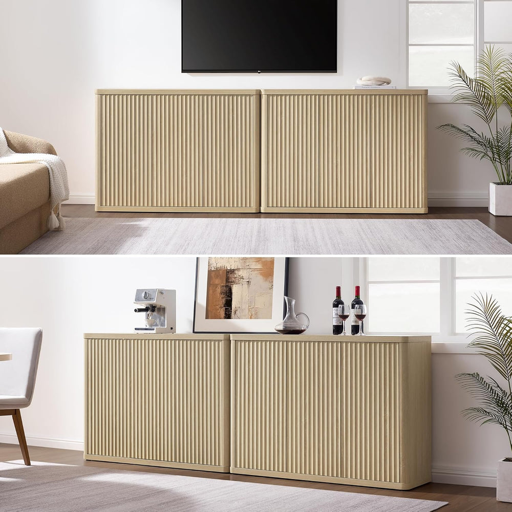 SICOTAS Buffet Cabinet with Storage Accent Sideboard with 3 Doors Modern 46.6...