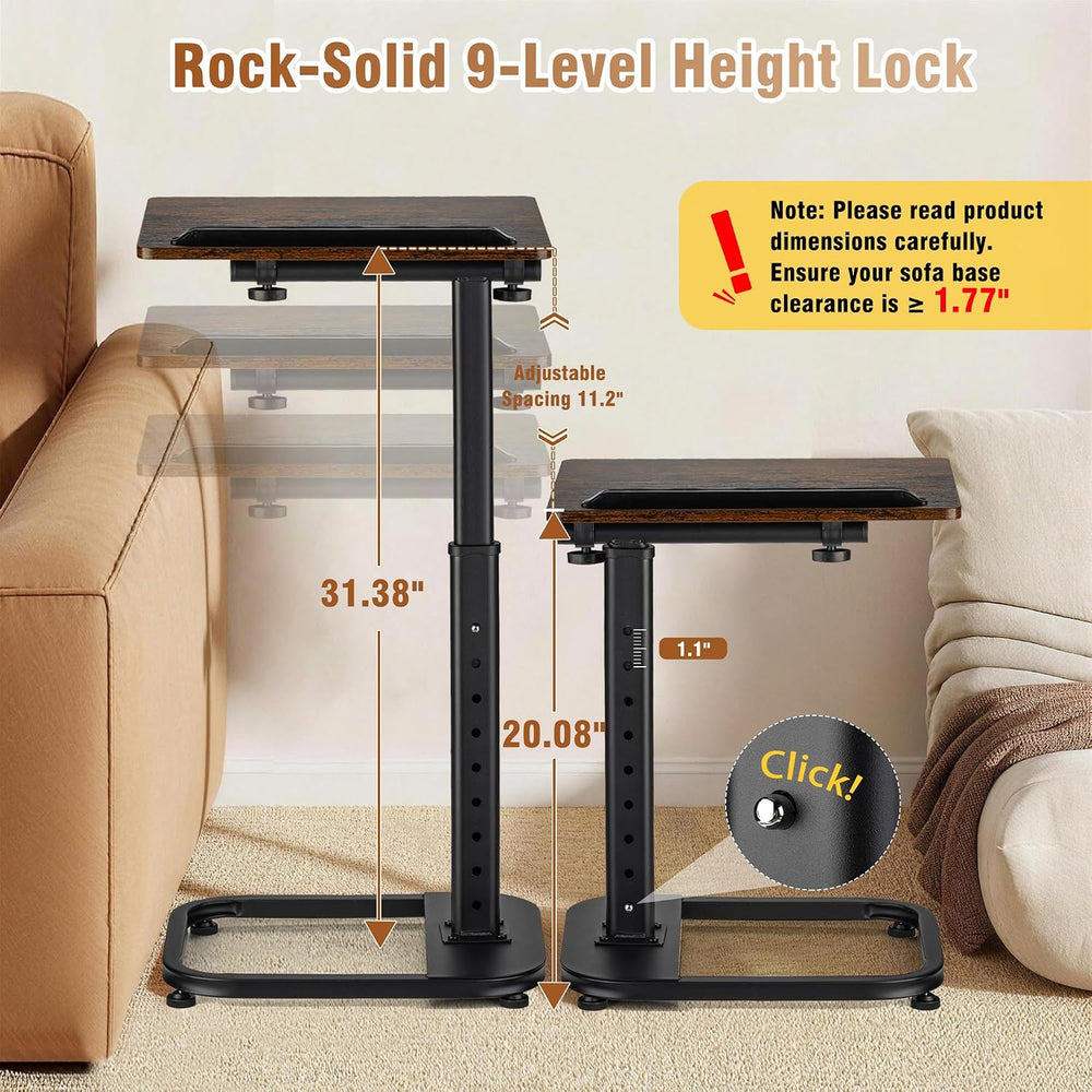 facka Adjustable Height TV Tray Table for Couch Eating, Laptop Small Spaces