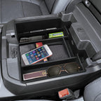 Center Console Organizer Compatible with 2019-2022 GMC Sierra/Chevy Silverado 1500 and 2020 2021-2023 Sierra/Silverado 2500HD/3500HD Accessories, Armrest Tray (Full Console w/Bucket Seats ONLY)