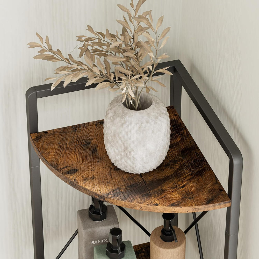 6 Tier Corner Shelf Stand, 78" H Tall Industrial Corner Bookshelf for Li...