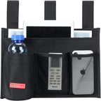 Hanging Bedside Caddy,Bedside Organizer Caddy for Bed Rails(Classic 4 Pockets-Black)