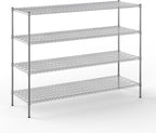 24" Deep x 60" Wide x 54" Height Wire Shelving Kit | 4-Tier | NSF Commercial Storage Rack Unit