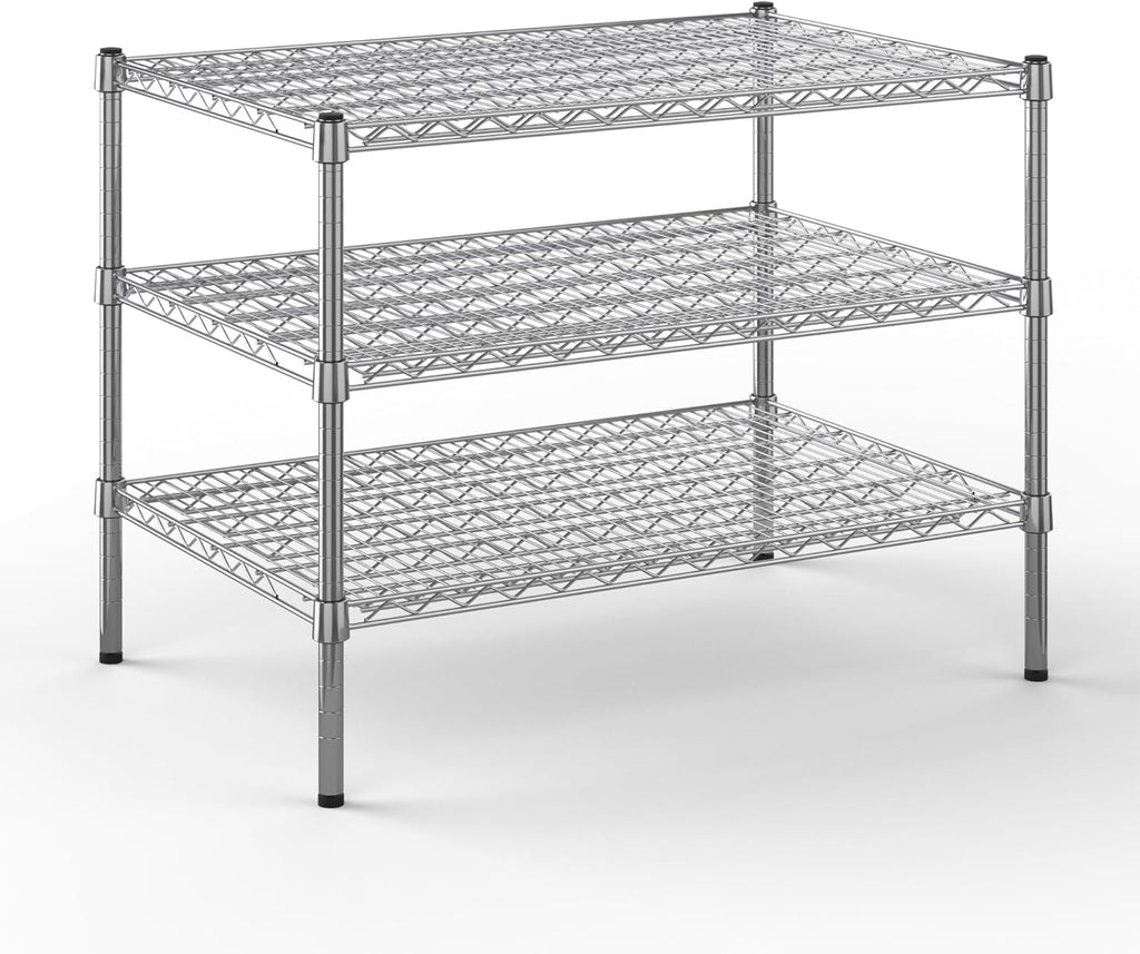 24" Deep x 36" Wide x 27" Height Wire Shelving Kit | 3-Tier | NSF Commercial Storage Rack Unit