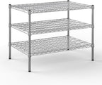 24" Deep x 36" Wide x 27" Height Wire Shelving Kit | 3-Tier | NSF Commercial Storage Rack Unit