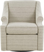 Madison Park Swivel Glider Chair for Living Room, High Back Bedroom Lounge Foam Seat Cushion Upholstered, Nursery Furniture, Metal Base, Fully Assembled, 29.5" W x 30.25" D x 34.5" H, Tan