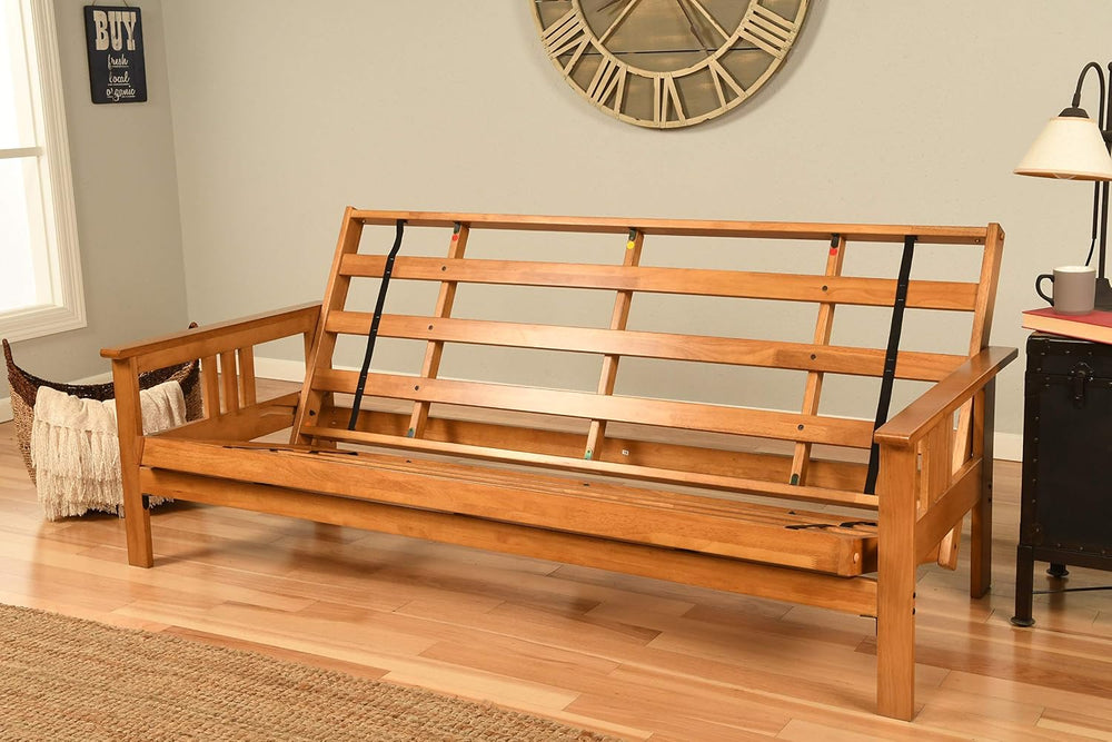 Kodiak Furniture Monterey Queen Size Futon Set in Butternut Finish, Suede Peat