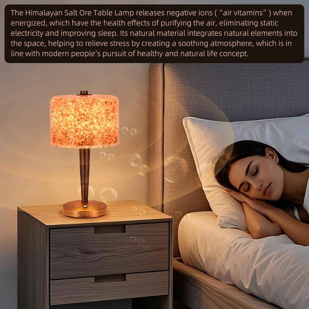 Himalayan Pink Rock Salt Lamp, Touch Control Dimmable Salt Night Light, USB P...