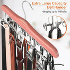 TOPIA HANGER Belt Hanger for Closet, Cedar Wooden Hangers with 20 Rotatable Hooks, Closet Organizers and Storage for Bra, Tank Top, Tie, Purse, Hat, Necklace- CT48U