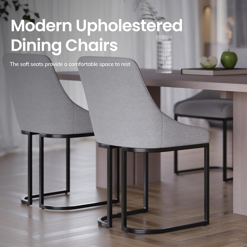 COLAMY Kitchen Dining Chairs Set of 4, Fabric Upholestered Chairs with Backre...
