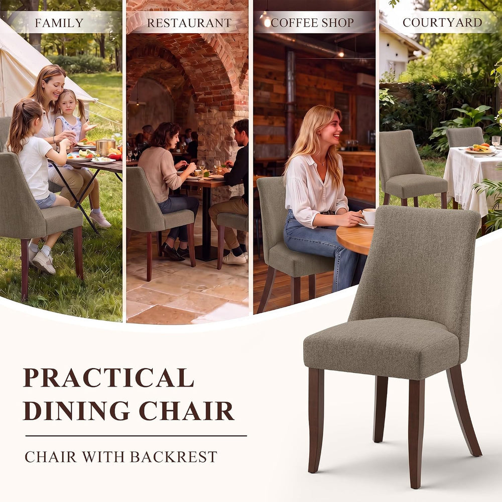COLAMY Upholstered Dining Chairs Set of 6, Mid Century Modern Kitchen Chairs ...