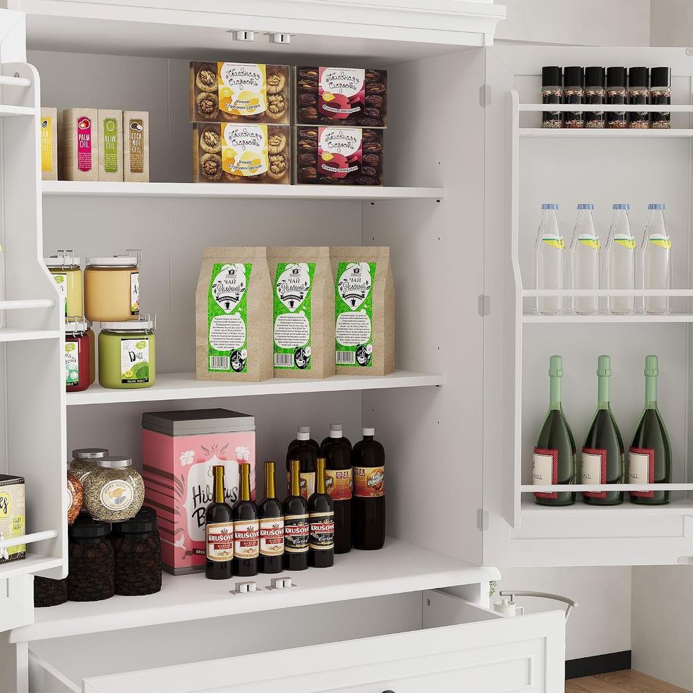 72in Tall Cabinet with Drawer, 6 Doors and Adjustable Shelves, Large Kitchen ...