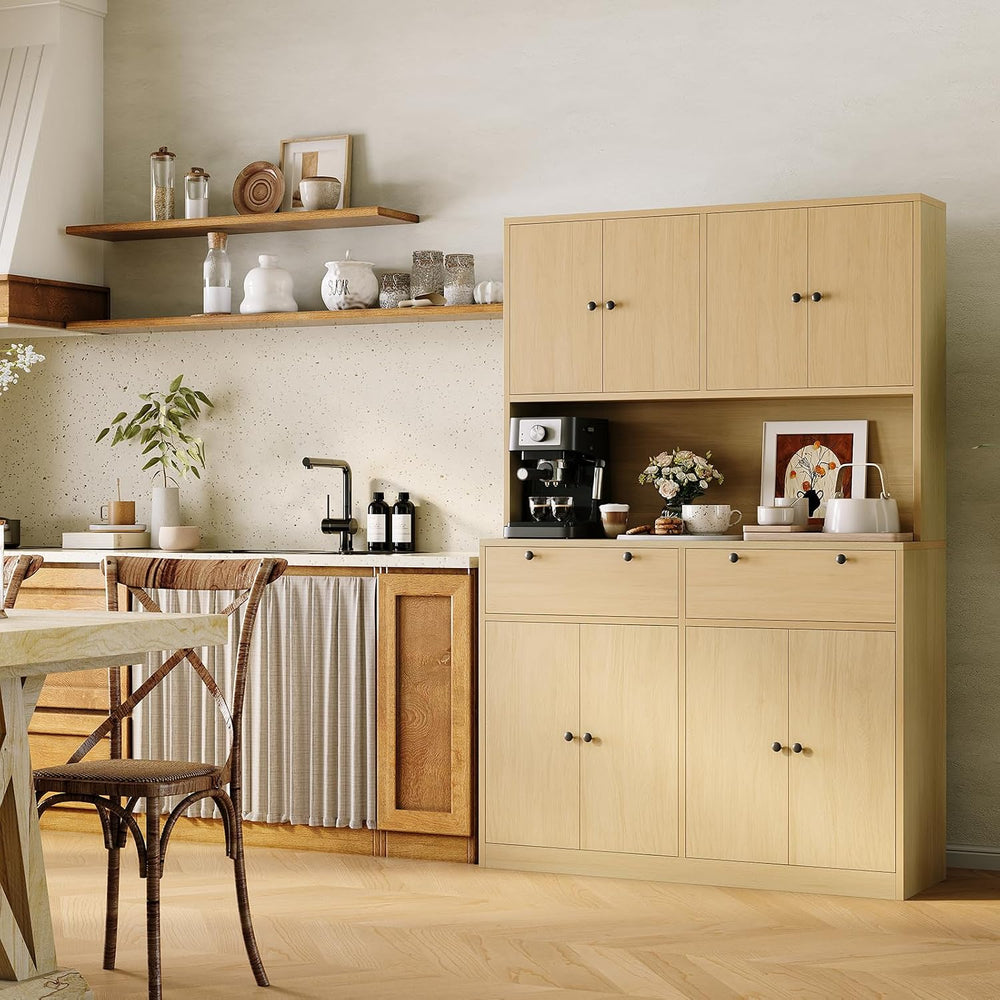 Jojoka Modern Tall Kitchen Pantry Cabinet with Charging Station – 71" He...
