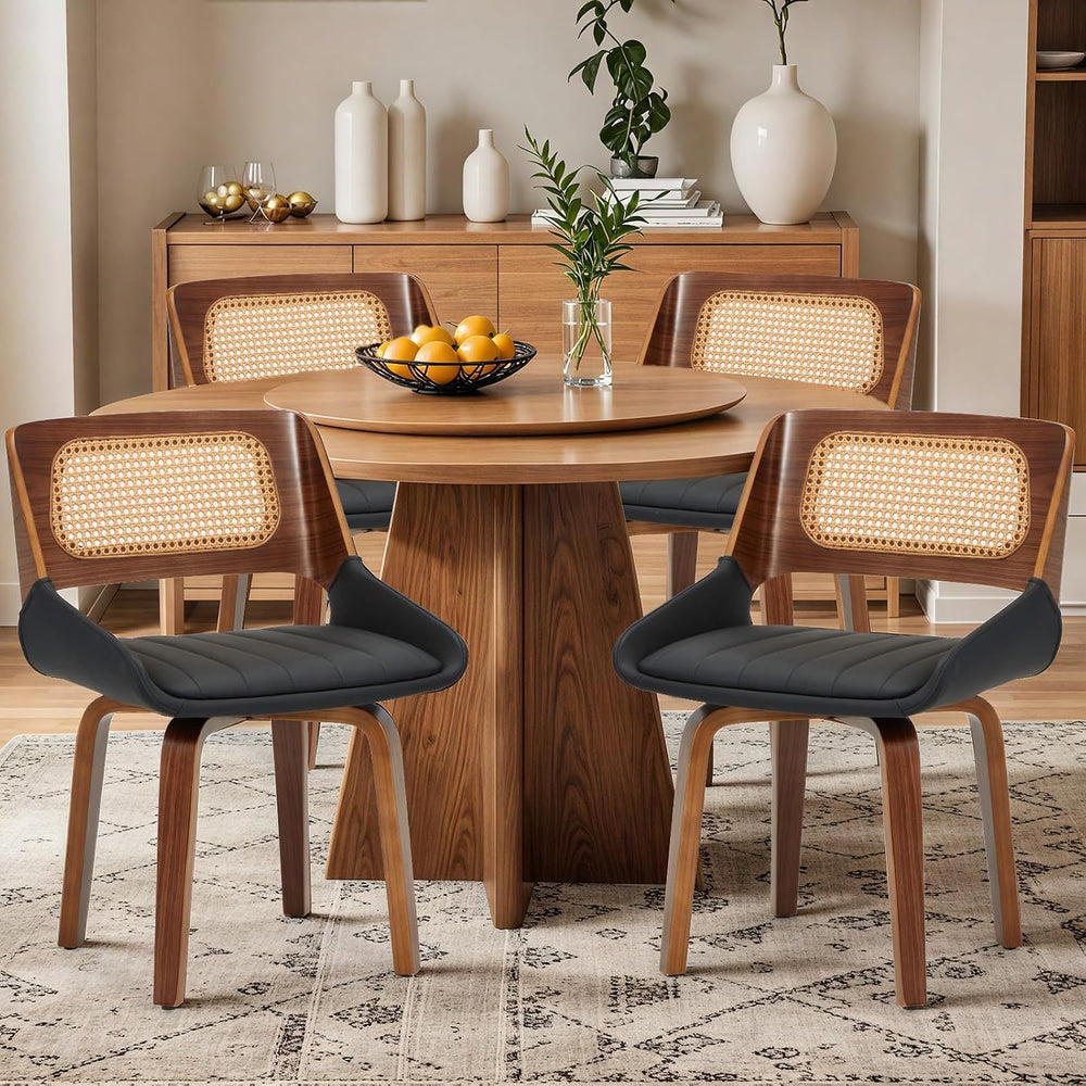 AVAWING Swivel Dining Chairs Set of 4, Mid Century Modern Dining Room Chairs ...