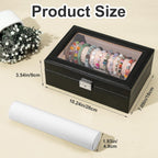 Bracelet Display Stand with Transparent Lid Display Jewelry Storage Box Suitable for Bracelets and Watches for Men and Women with Removable Frame Glass and Safety Lock