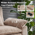 URRED Oversized Modular Sectional Sofa，Khaki：122" U Shaped | Modern Comfy Cloud Couch with Movable Ottoman and Pillow, Deep Seat Couches for Living Room, Bedroom or Apartment