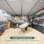 10x12 FT Metal Storage Shed,Outdoor Storage Building with Lockable Doors & 1 Vented Clear Window,Large Backyard Sheds,Waterproof Outside Storage Sheds
