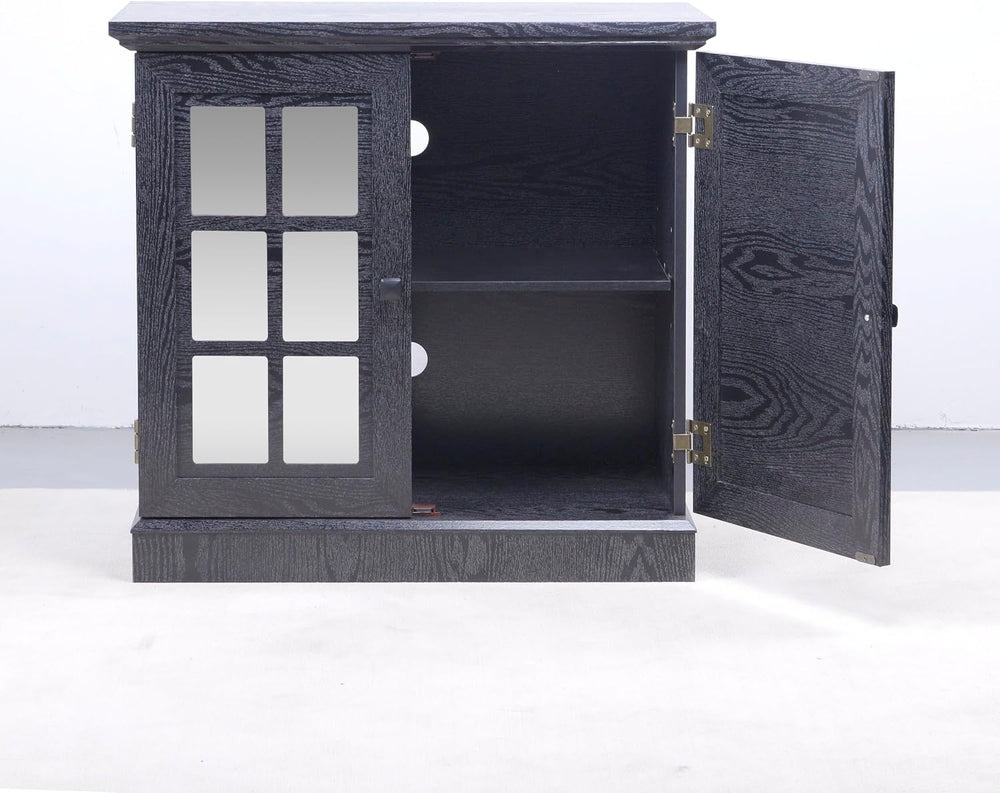Storage Sideboard Cabinet with Mirrored Doors, Modern Buffet Cabinet w/Adjust...
