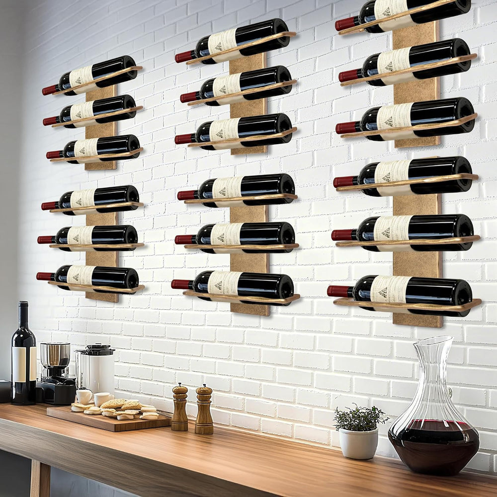 Wall Mount Wine Rack, Hand Forged Wall Racks for Wine Bottles Display and Sto...
