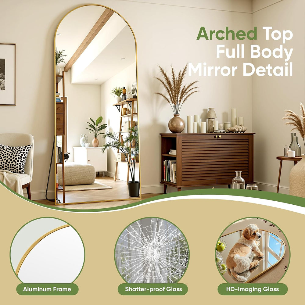 Full Length Mirror, 76"x34" Arched Full Body Mirror, Floor Mirrors ...