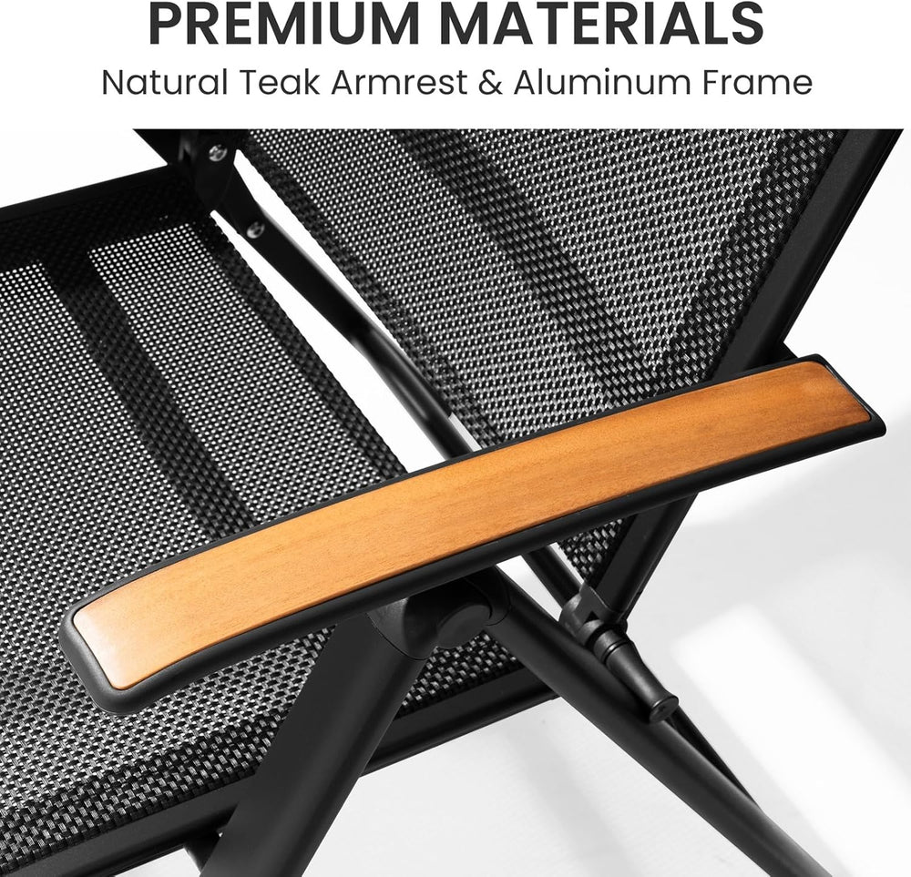 Crestlive Products Folding Patio Chairs Set of 2, 8-Level Adjustable Outdoor ...