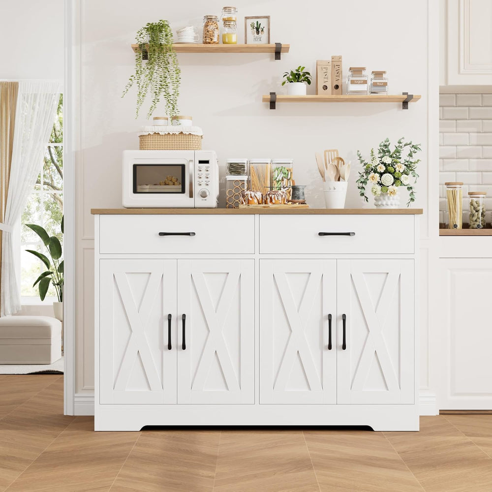 HOSTACK Buffet Cabinet with Storage, 47.2" Kitchen Sideboard Buffet with...