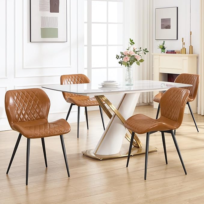 Dining Chairs Set of 4, Comfy Modern Dining Chairs with Thick Cushions, Uphol...