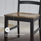 Signature Design by Ashley Wildenauer Dining Chairs Set of 2, Modern Ladderback Dining Chairs with Solid Wood Frame, Two-Tone Finish, Contoured Seat, Black/Brown