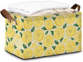 Lemon Storage Bin with Handles, Basket Storage Organizer for Shelves, Closet, Nursery, Book, Laundry Hamper & Home Decor