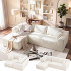 Vesgantti 106" Cloud Couch Sectional Modular Sofa, Deep Seat Comfy Cloud Couch Chenille Memory Foam Sofa Modular Couches for Living Room Bedroom, No Assembly Required (Beige, Left-Facing Chaise)