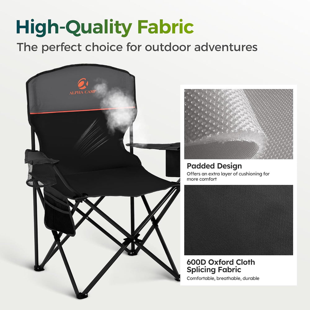 ALPHA CAMP Folding Camping Chair for Adults Lawn Chair for Camping Outdoor | ...