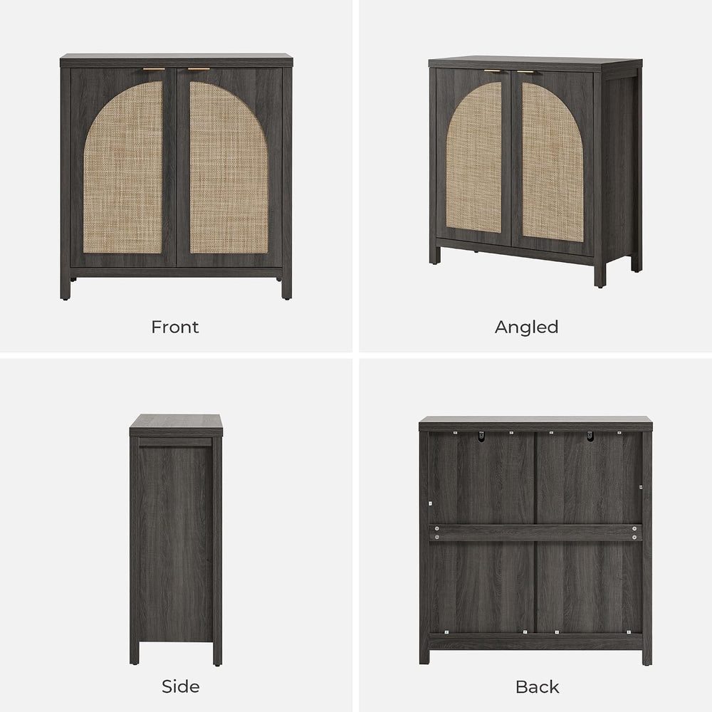 SICOTAS 102"W Rattan Sideboard Buffet Cabinet Set of 3, Modern Credenza ...