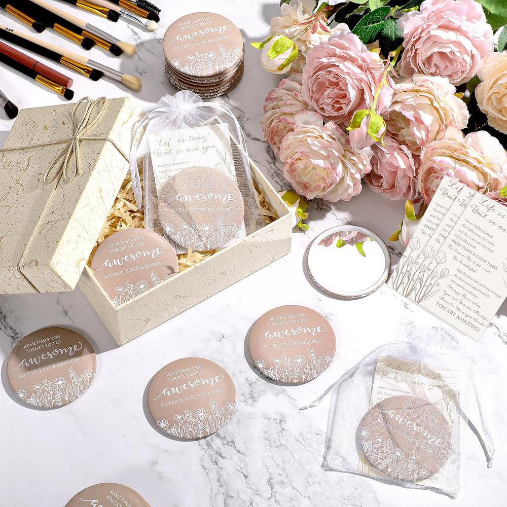 Cinnvoice 50 Set Inspirational Compact Mirrors Gift Women, Boho