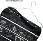 BB Brotrade Hanging Jewelry Organizer,Accessories Organizer,56 Zipper Pocket Organizer for Holding Jewelries (Black-Zipper)