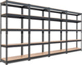 HOMEDANT 5 Tier Storage Shelves Adjustable Laminated Boltless Garage Metal Shelving Unit Heavy Duty Utility Rack Shelf Warehouse Pantry Closet Kitchen (4, (S) 28" W, Black)