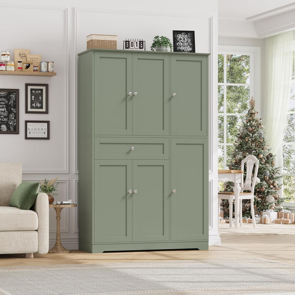 HOSTACK 68" Tall Kitchen Pantry Storage Cabinet with Doors & Shelves...